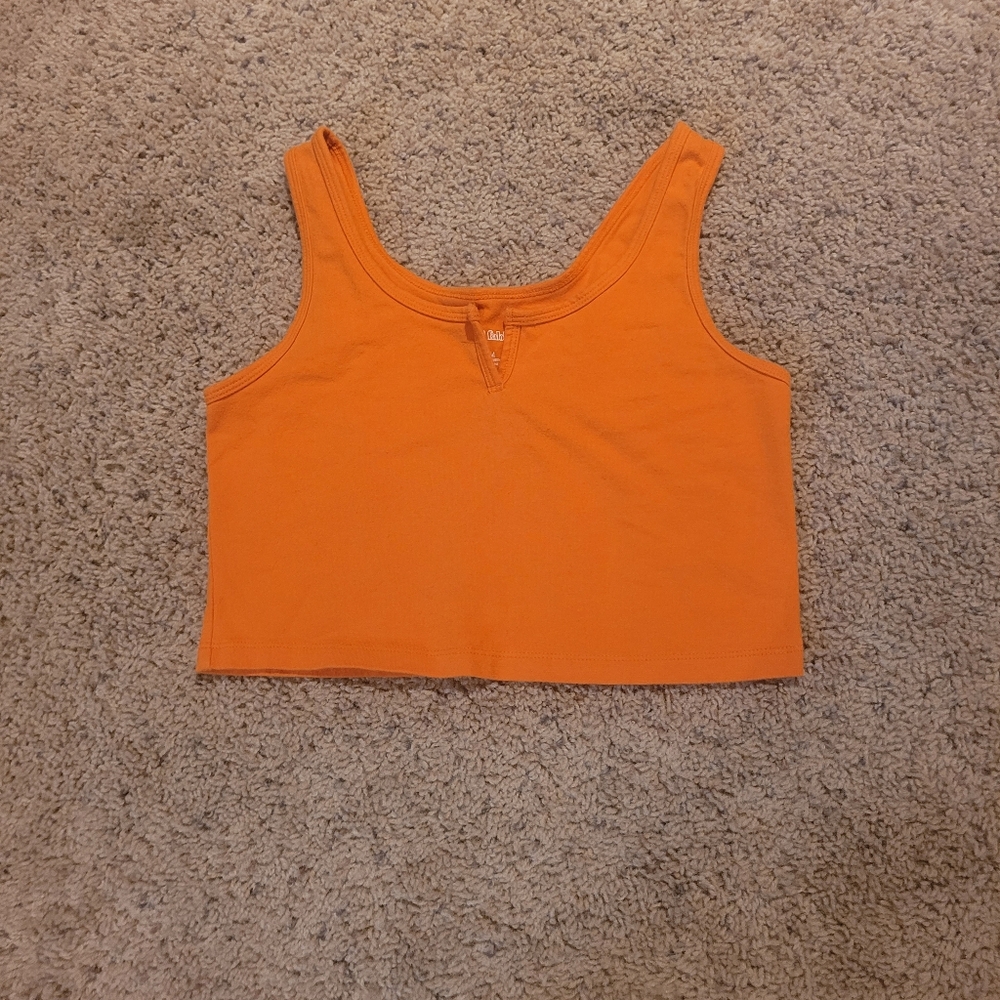 Wild Fable Orange Sleeveless Crop Tank Top